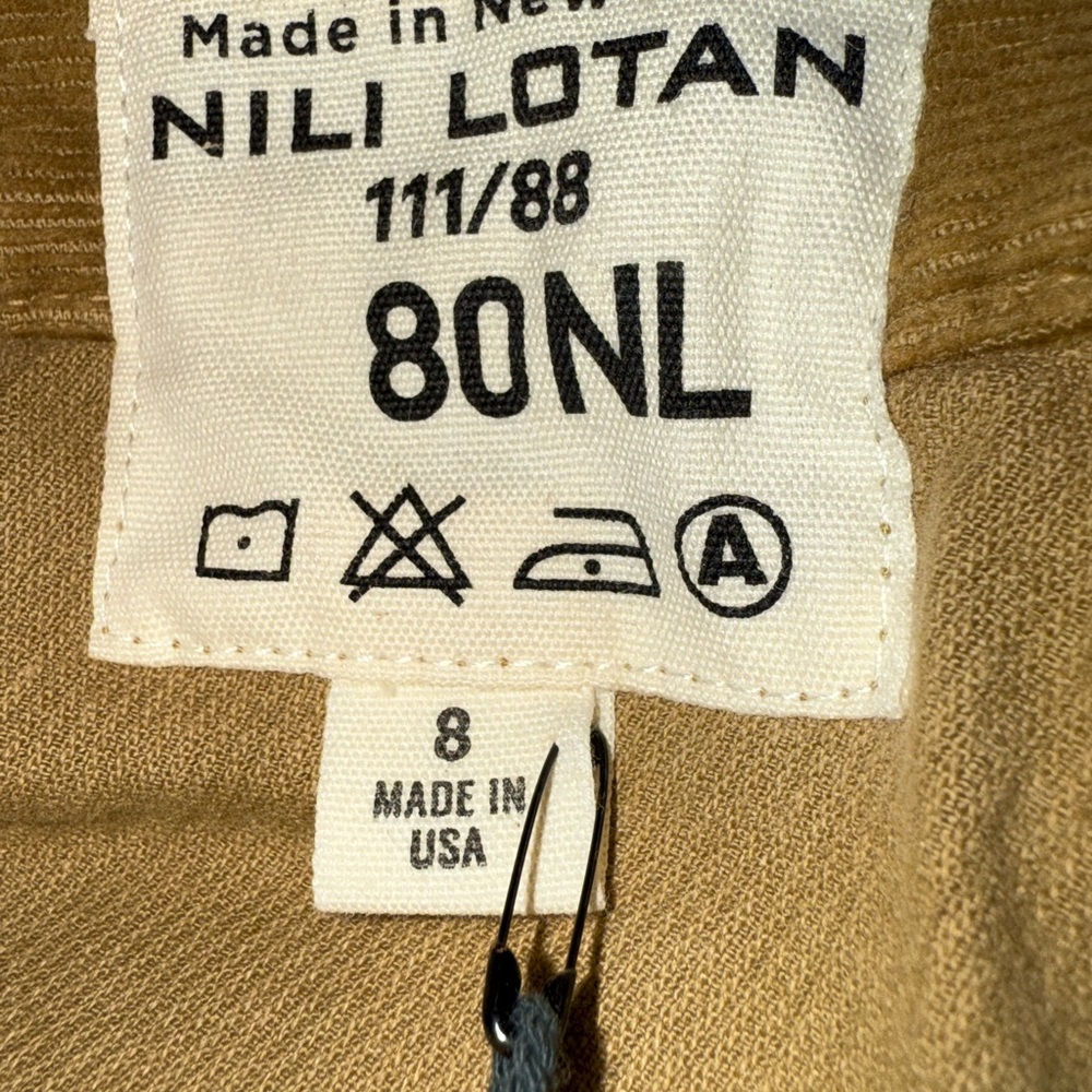 Nili Lotan Shon Corduroy Pant -Eagle Eye 8 NWT Cord Barrel Bow Leg - Picture 9 of 14